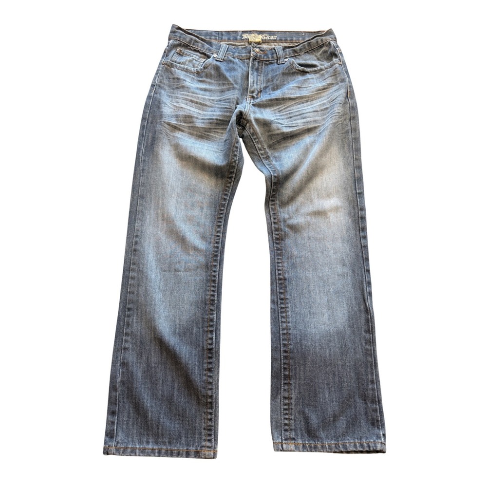 BB Gear Y2K‎ Embroidered Jeans Men's 34x29 Straight Leg Light Wash Vintage 2000s
